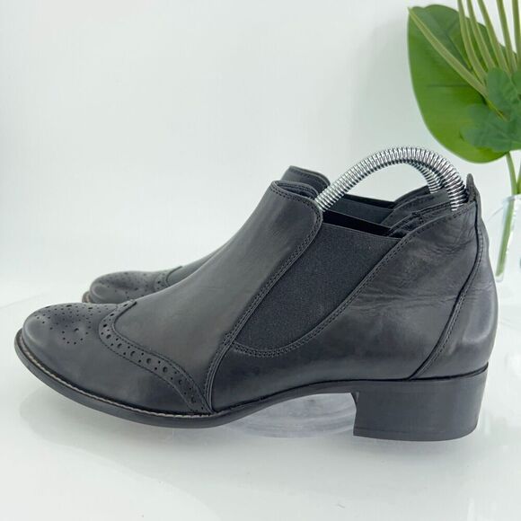 Paul Green Women's Foulard Boot Size 8 Block Heel Western Bootie Black Leather - Picture 6 of 15